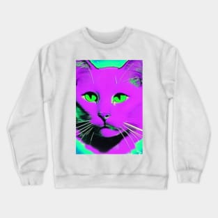 Cat retrowave neon Crewneck Sweatshirt